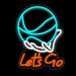 'Let's Go' Basketball Neon Signs 17*12.6 Inch