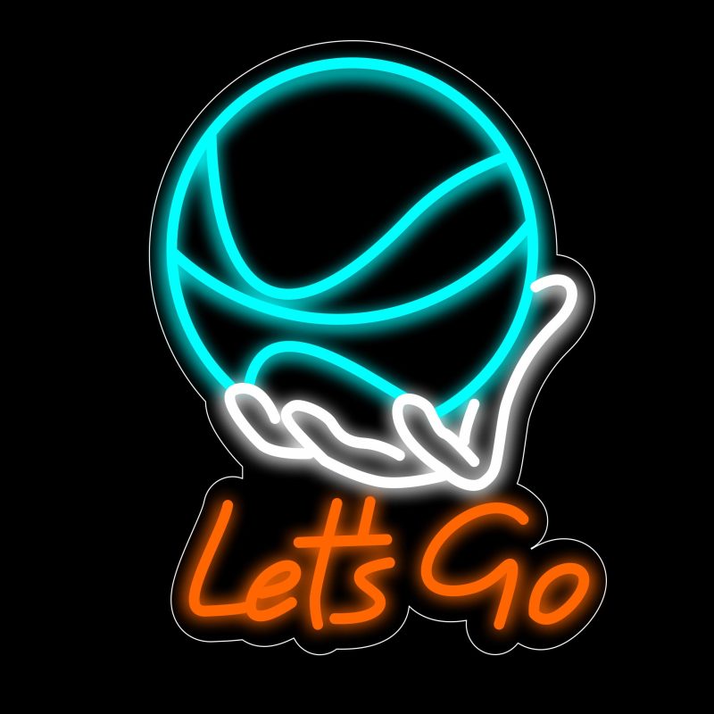 'Let's Go' Basketball Neon Signs 17*12.6 Inch