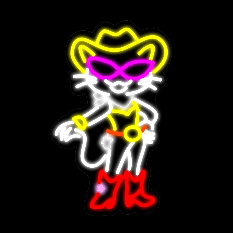 Cowboy Cat Neon Signs 10.24*16.54 Inch
