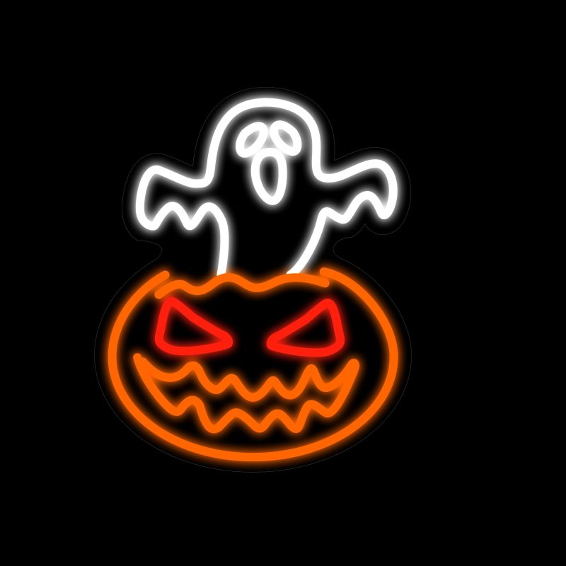 Halloween Ghost Pumpkin Neon Signs 11*13.4 Inch