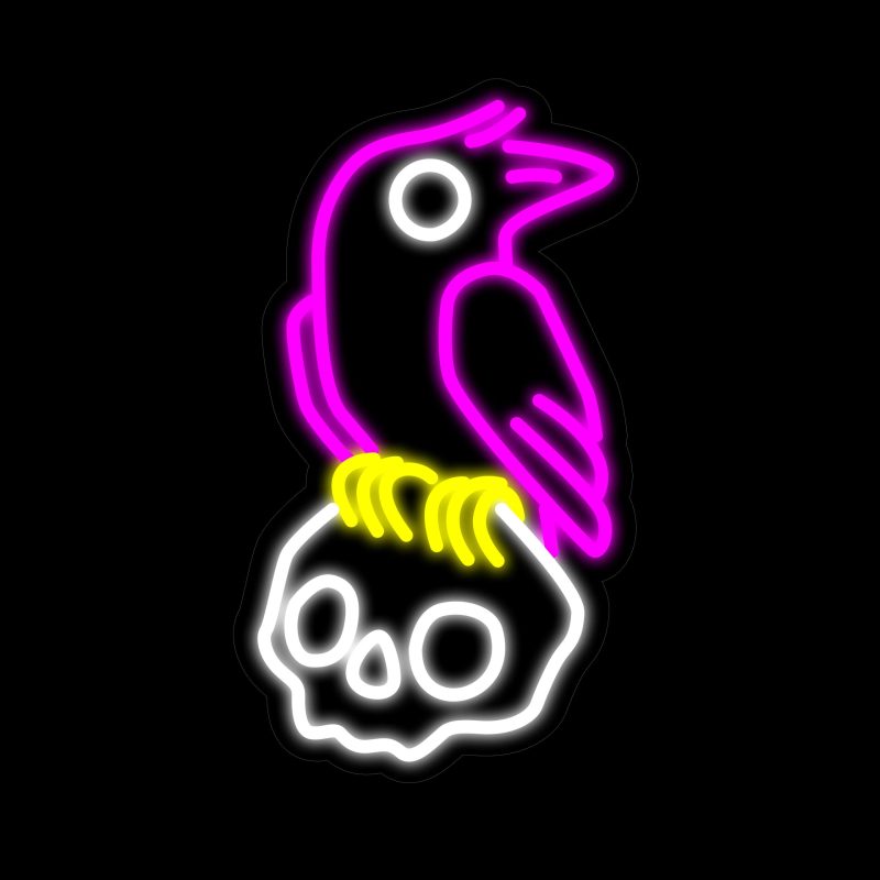 Crow Skull Neon Signs 15.7 * 9 Inch
