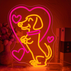 love dog neon sign for wall decor with usb light up sign for bar, party, club, bedroom, gaming room, men cave led decorations