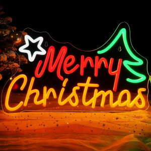 merry christmas neon sign,lighted christmas sign for christma tree wall christma party, usb powered dimmable neon sign decorations for home bar salon coffee stores porch front door