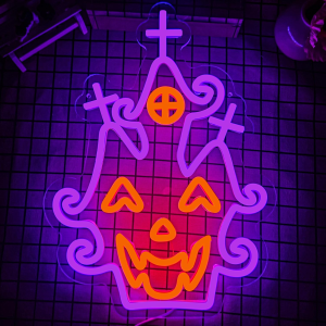 castle neon sign for wall decor dimmable halloween neon sign usb powered pumpkin neon lights happy halloween neon light for bedroom men cave home party