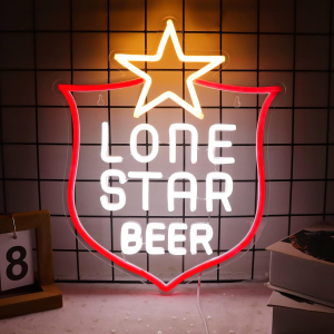 lone star neon signs for wall decor neon lights for bedroom led signs suitable for man cave bar pub restaurant christmas birthday party gift art 5v usb power 15*12.2 inch(red+white+warm white)