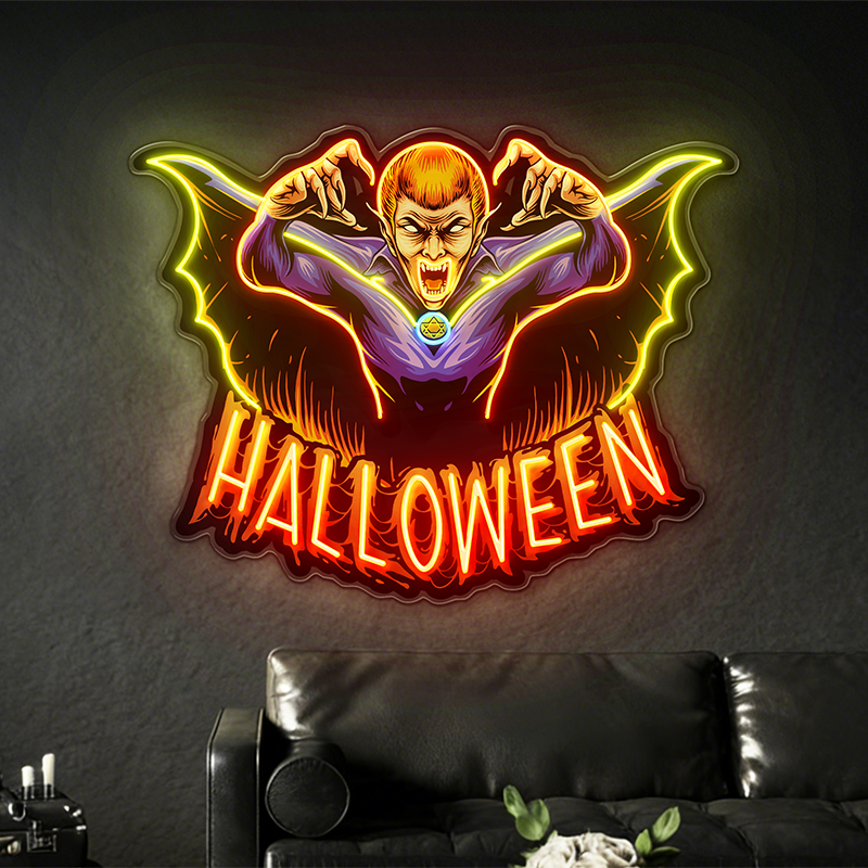 Halloween Vampire Themed LED Neon Light Decorations - Image 2