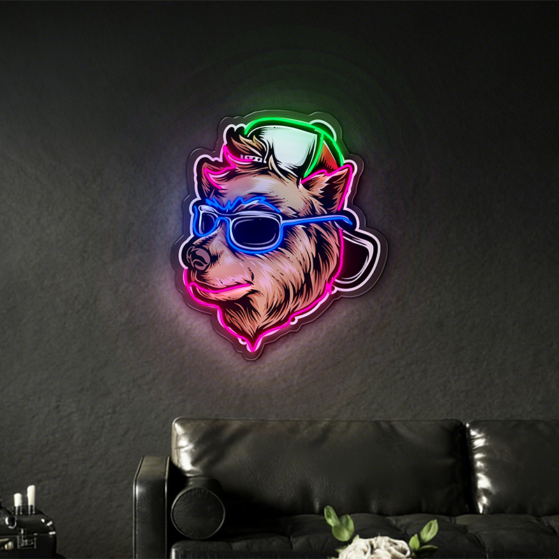 Trendy Cool Dog LED Neon Light Decoration