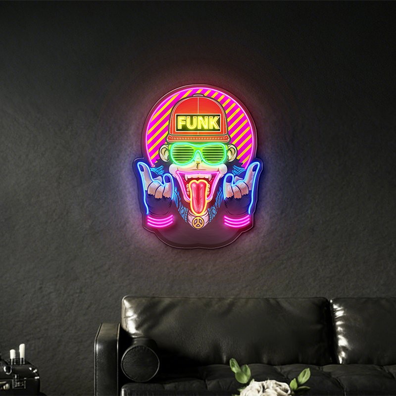 FUNK-style trendy monkey LED neon light decoration - Image 2