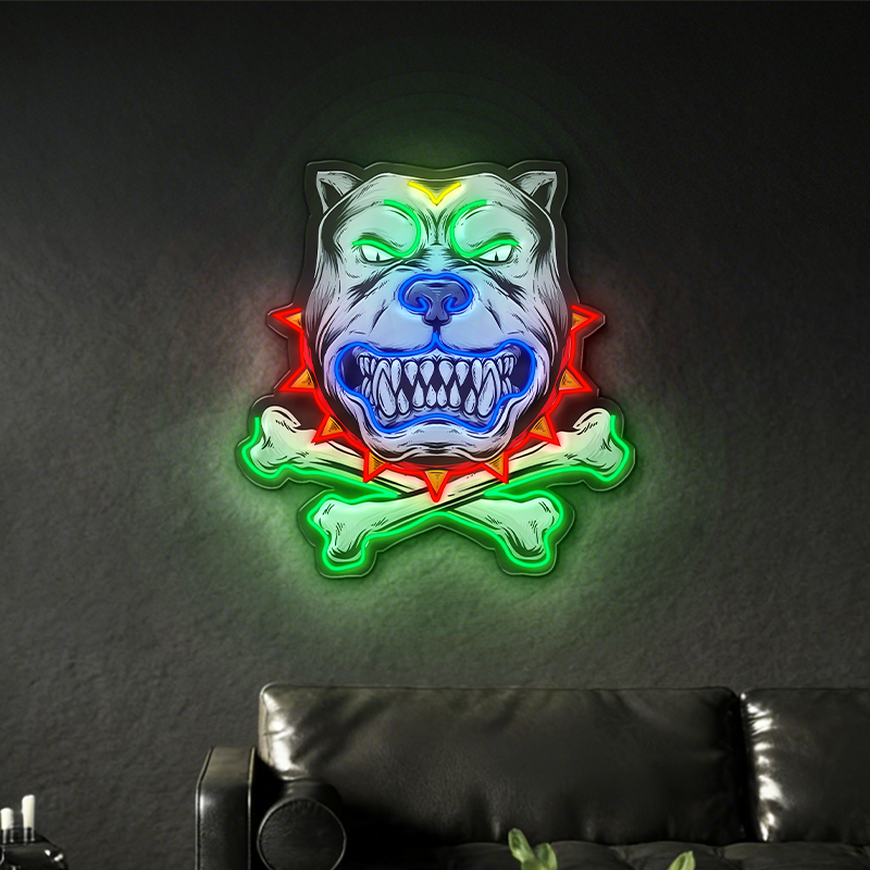 Bully and Crossbones LED Neon Decoration