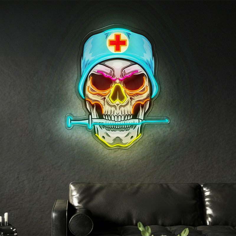 Medical staff themed skull LED neon light decoration