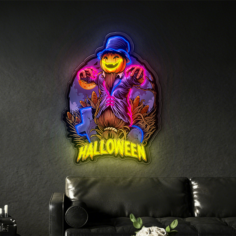Halloween Pumpkin Scarecrow LED Neon Decoration