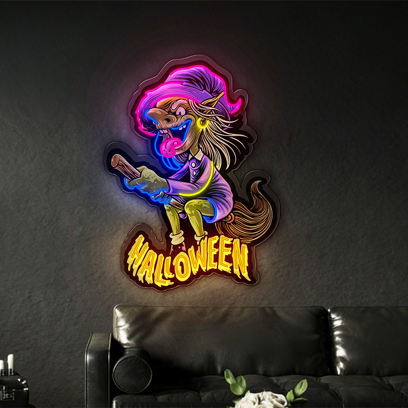 Halloween Spooky Witch LED Neon Decoration