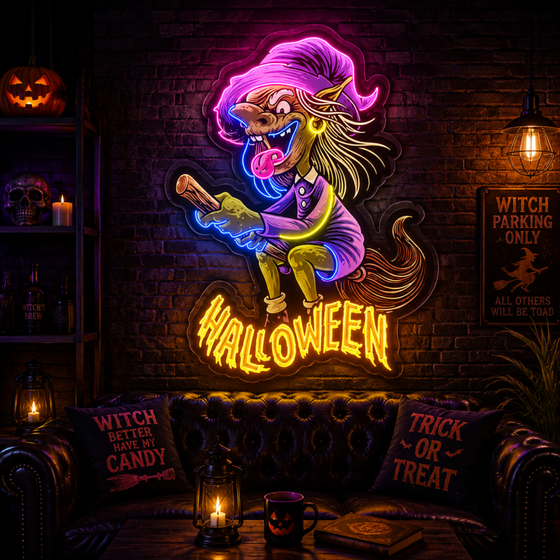 Halloween Spooky Witch LED Neon Decoration