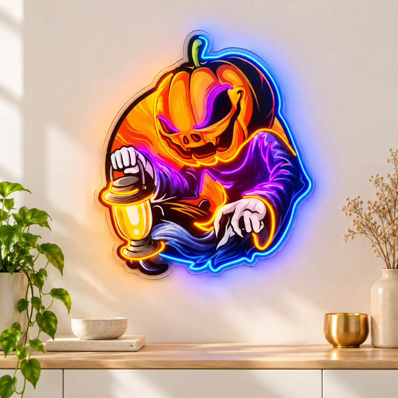 Pumpkin-head lantern man LED neon light decoration