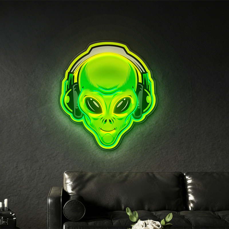 Cyberpunk DJ Alien LED Neon Light Decoration