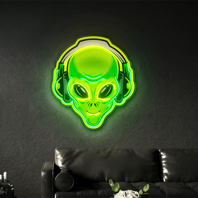 Cyberpunk DJ Alien LED Neon Light Decoration - Image 2