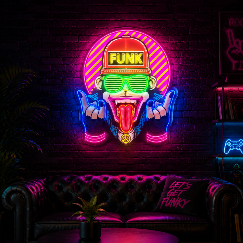 FUNK-style trendy monkey LED neon light decoration