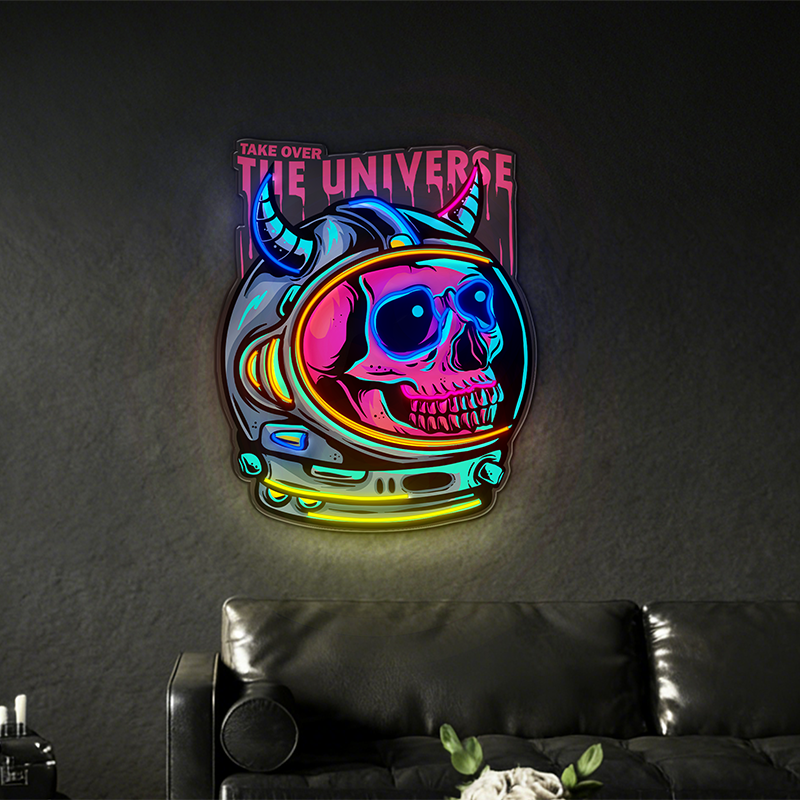 Evil Astronaut Skull LED Neon Decoration