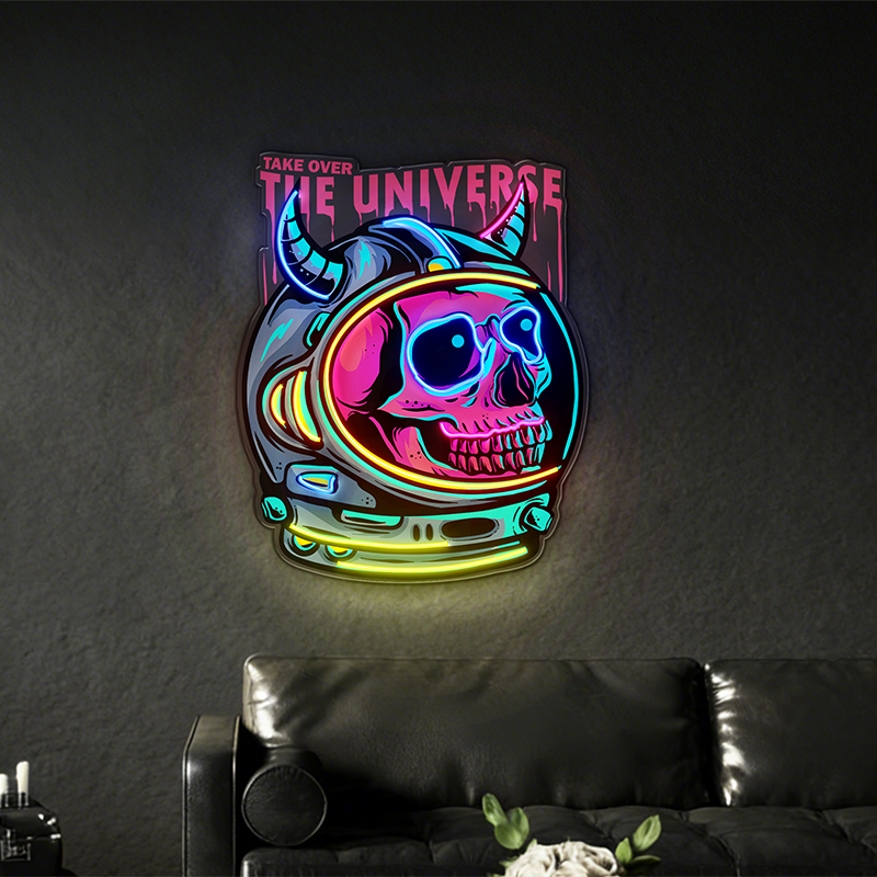 Evil Astronaut Skull LED Neon Decoration - Image 2