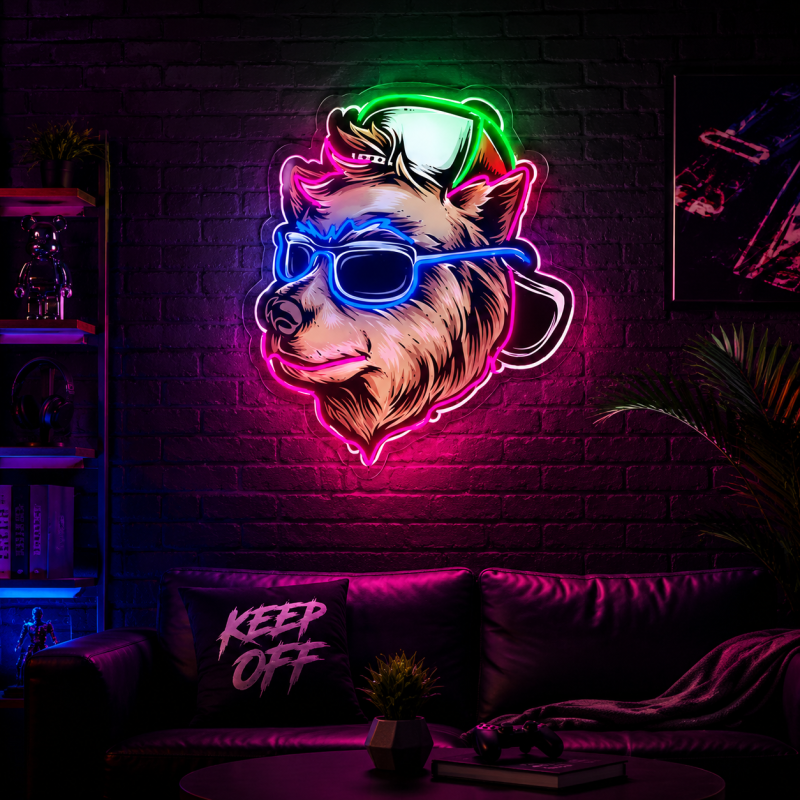 Trendy Cool Dog LED Neon Light Decoration