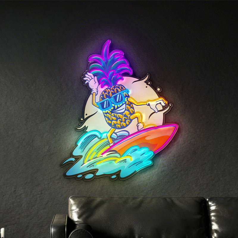 Surfing Pineapple LED Neon Light Decoration