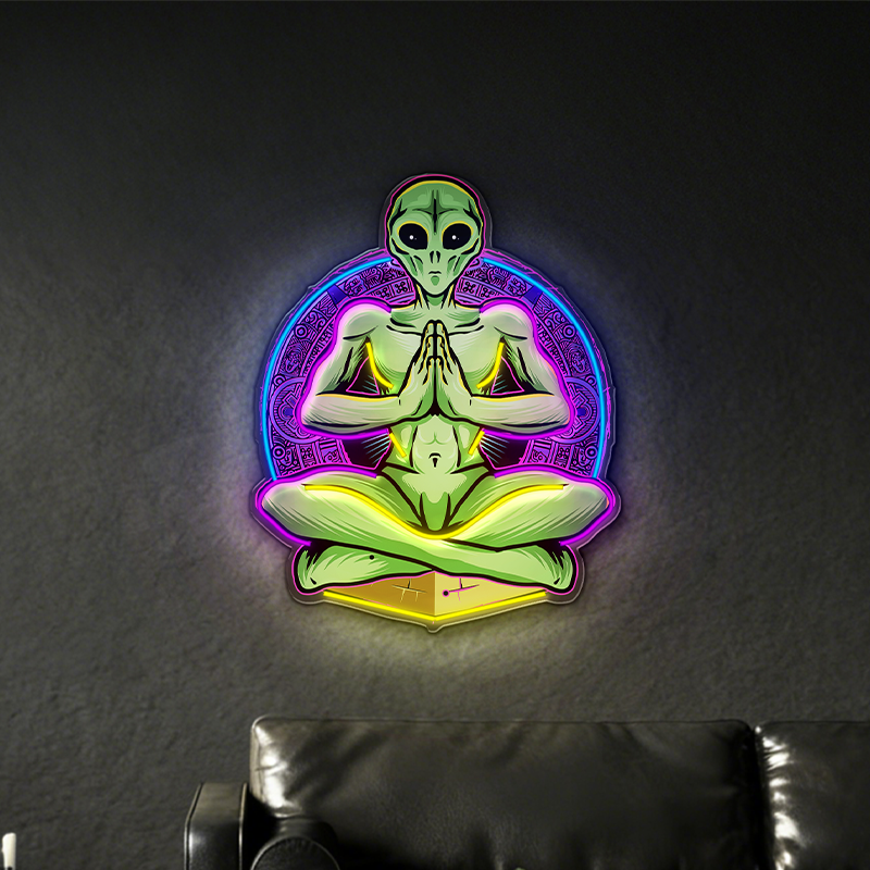 Zen-inspired alien LED neon light decoration