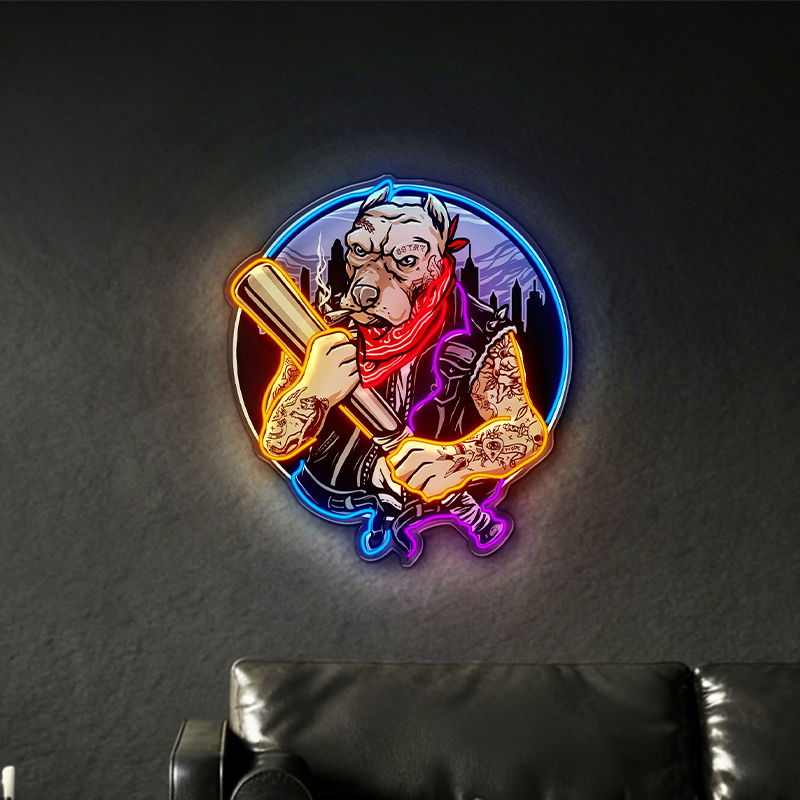 Gangster Bully Dog LED Neon Light Decoration