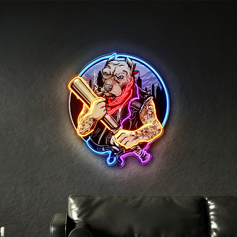 Gangster Bully Dog LED Neon Light Decoration - Image 2