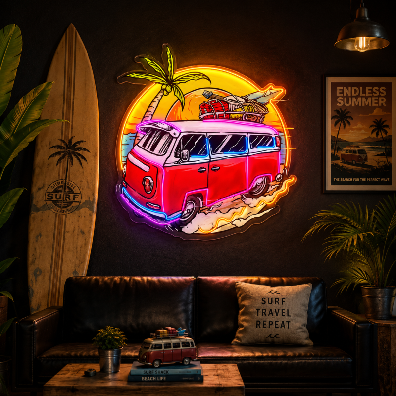 Retro Surf Bus LED Neon Decoration