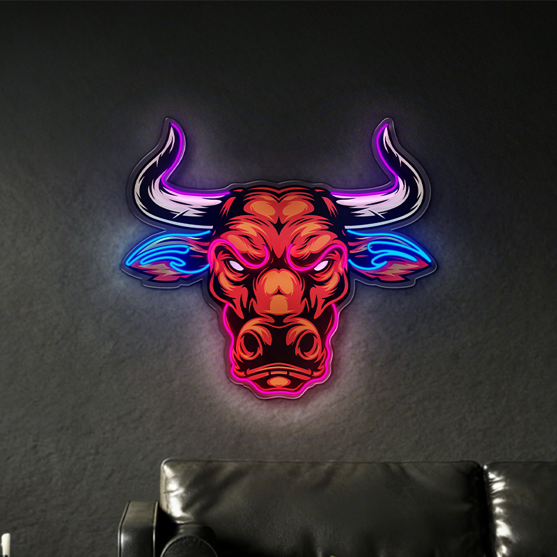 Neon Bull Head LED Neon Light Decoration