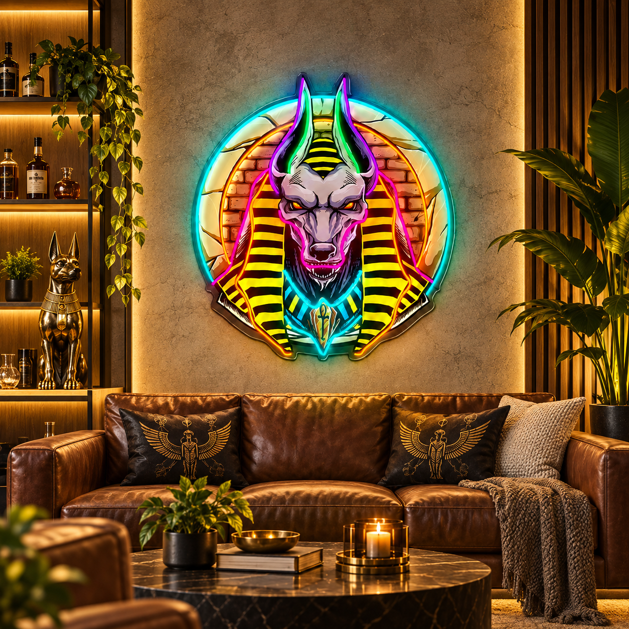 Anubis Neon Sign – Egyptian God LED Wall Art