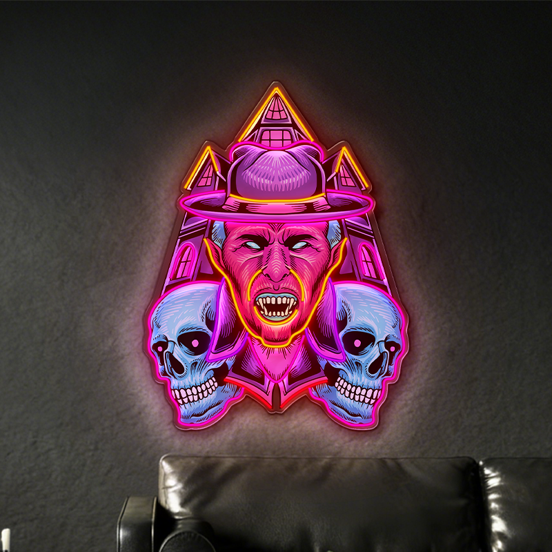 A Nightmare on Elm Street Freddy's Skull LED Neon Decoration