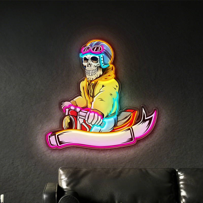 Motorcycle skull LED neon decoration
