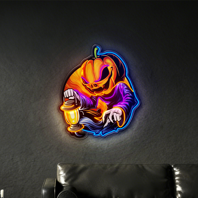 Pumpkin-head lantern man LED neon light decoration