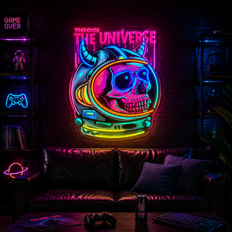 Evil Astronaut Skull LED Neon Decoration