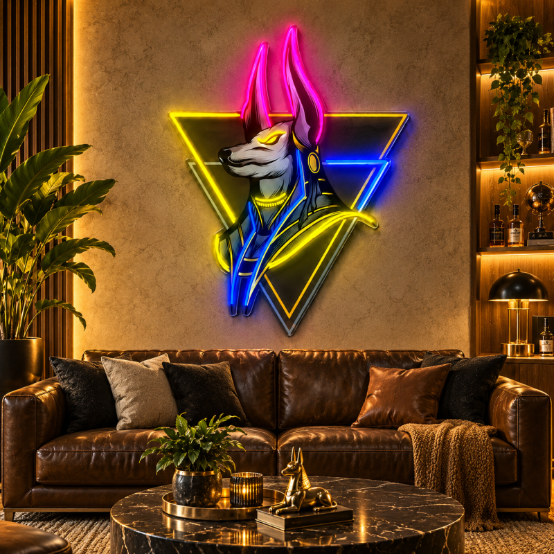 Anubis Neon Sign – Egyptian LED Wall Art