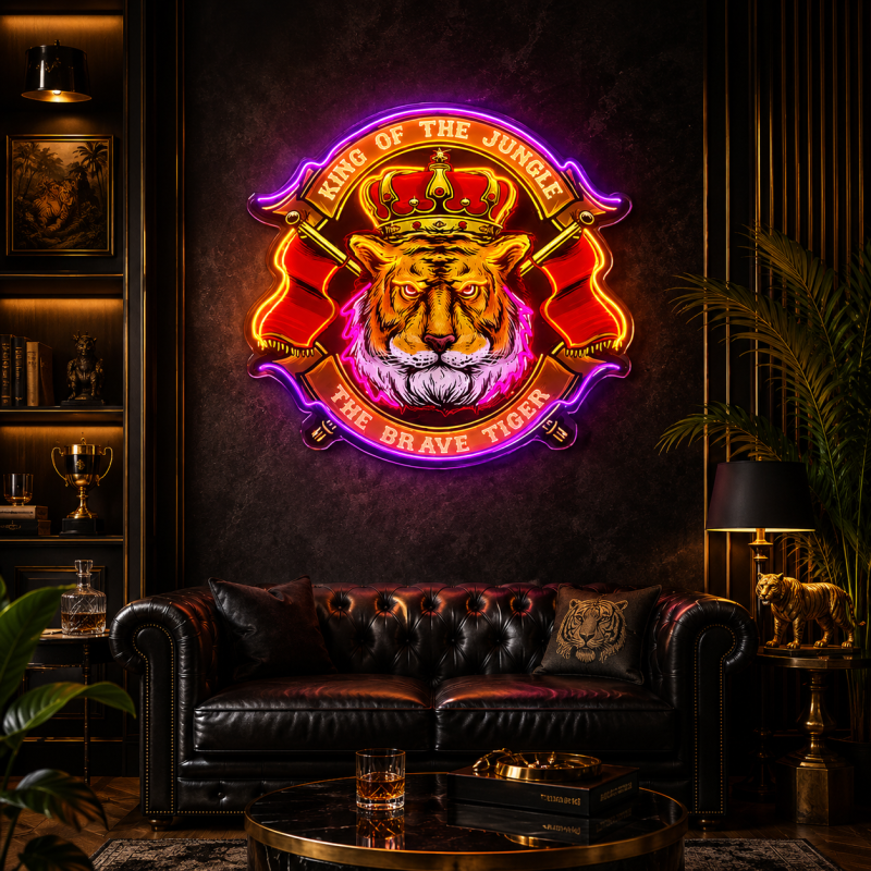 King of the Jungle Tiger LED Neon Light Decoration