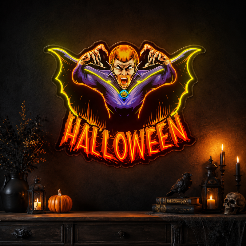 Halloween Vampire Themed LED Neon Light Decorations