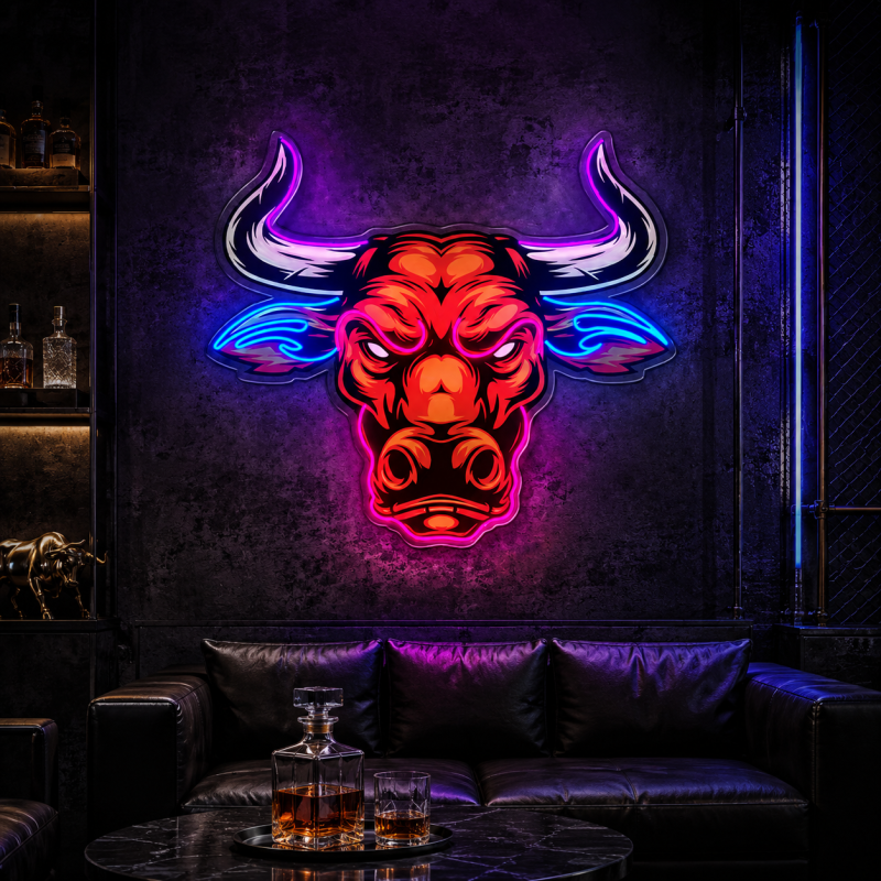 Neon Bull Head LED Neon Light Decoration