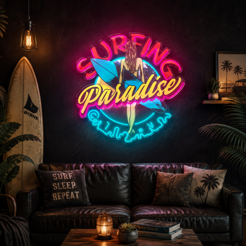 Surf Paradise LED Neon Light Decoration