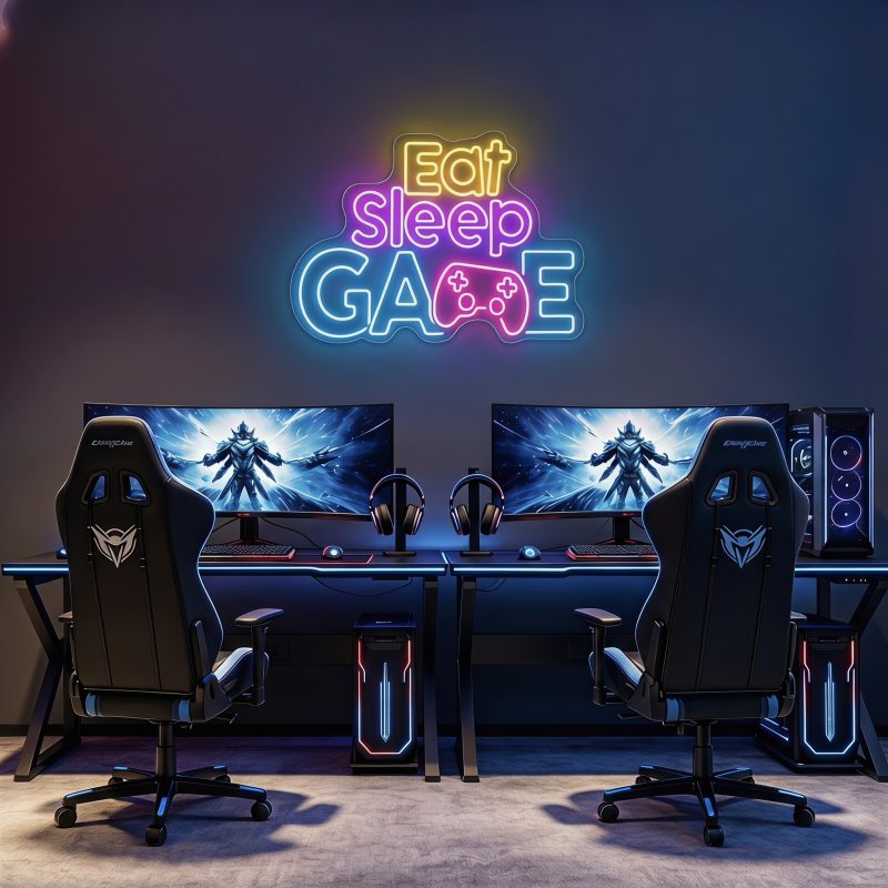 Eat Sleep GAME LED Neon Sign