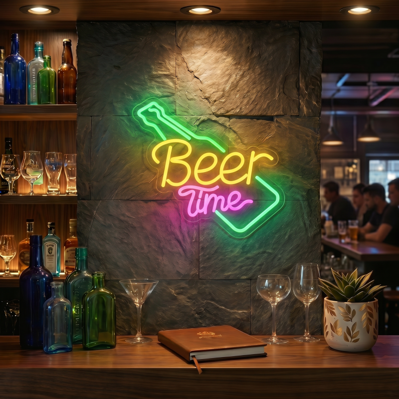 Beer Time LED Neon Sign Wall Decor