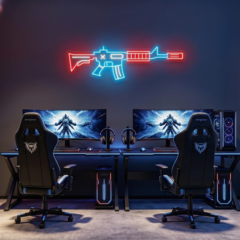 Assault Rifle LED Neon Sign (M4-style)
