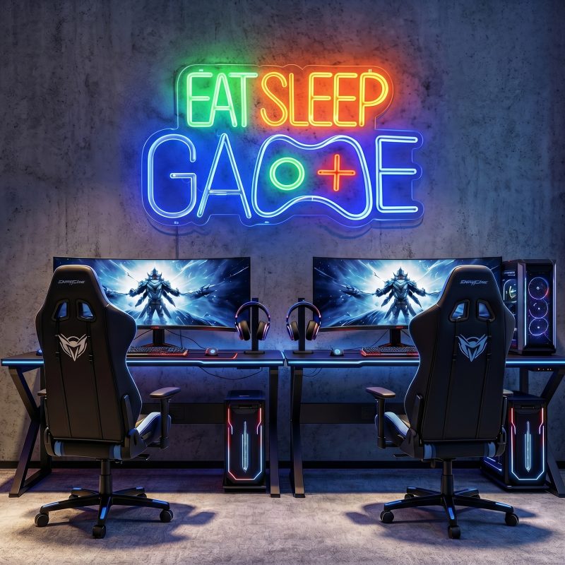 EAT SLEEP GAME LED Neon Sign