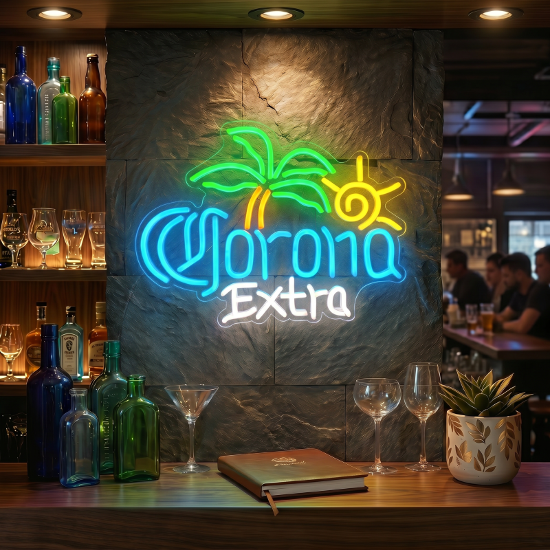 Corona Extra Palm Tree LED Neon Sign Wall Decor