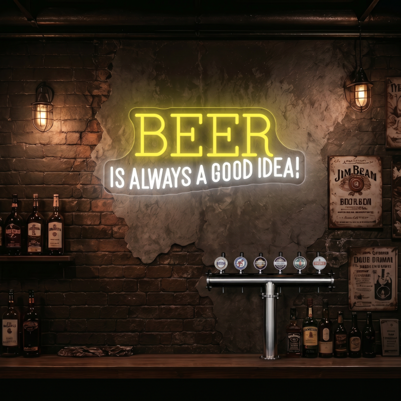 BEER IS ALWAYS A GOOD IDEA LED Neon Sign Wall Decor