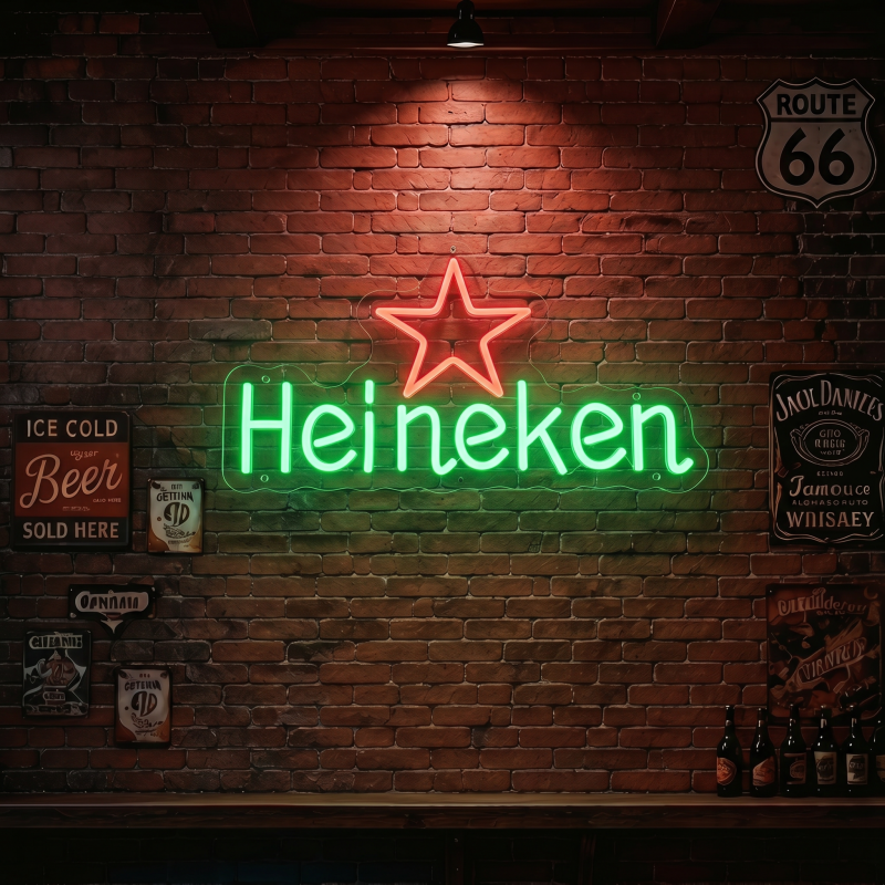 Heineken Star LED Neon Sign Wall Decor