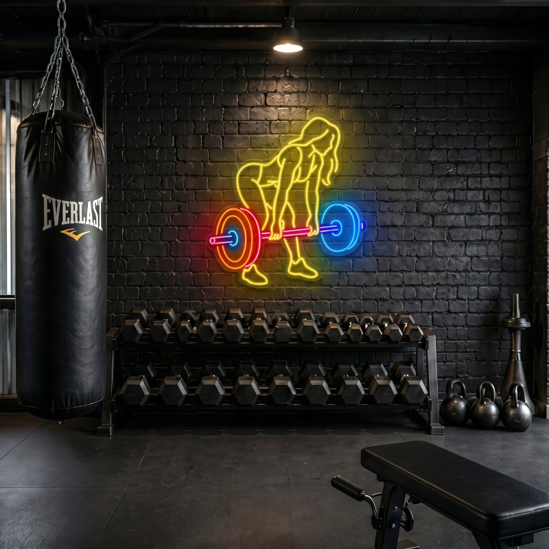 Female Deadlifter LED Neon Sign