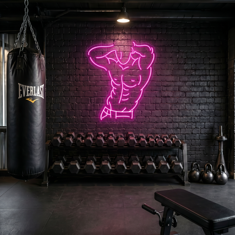 Muscle Flexing Torso LED Neon Sign