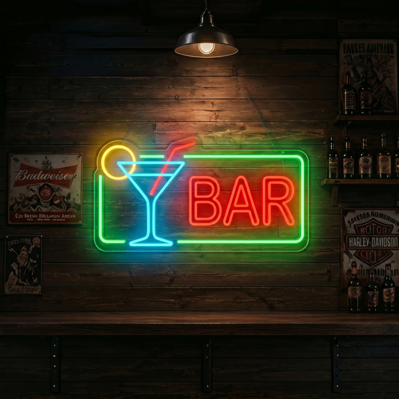BAR Cocktail LED Neon Sign Wall Decor